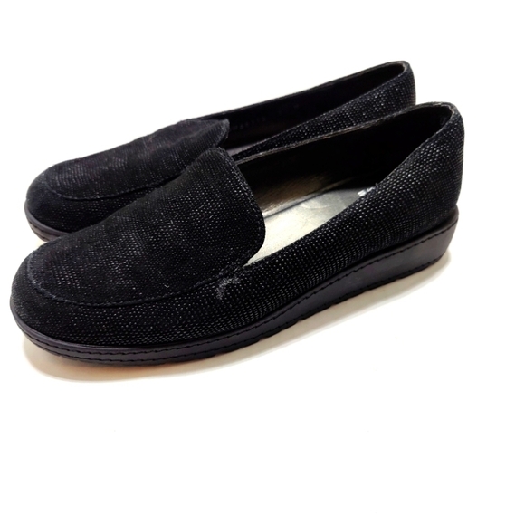Stuart Weitzman Shoes Casual Slip On  Black Women's Wedge Loafer Size 7.5 - Picture 1 of 10